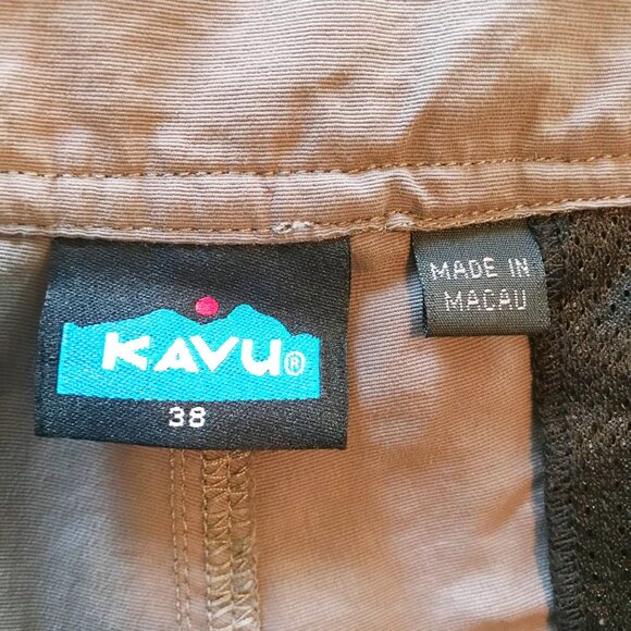 KAVU Gray Cargo Nylon Hiking Hybrid Flat Front Shorts Mens 38 Outdoor Active - Picture 3 of 7